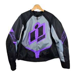 Icon Overlord Womens D30 Size Medium Textile Riding Jacket Purple Gray Black
